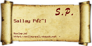Sallay Pál névjegykártya